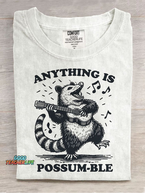 Anything Is Possum~ble Decorative Pattern T-shirt