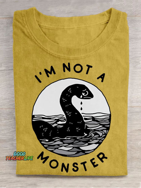 I'm Not A Monster Decorative Pattern T-shirt