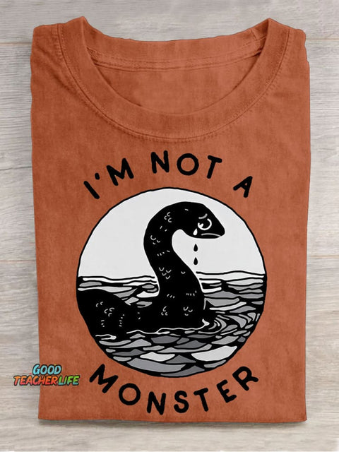 I'm Not A Monster Decorative Pattern T-shirt