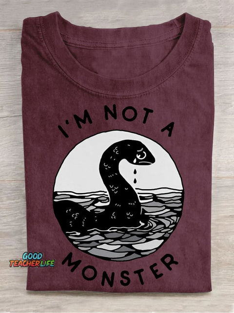 I'm Not A Monster Decorative Pattern T-shirt