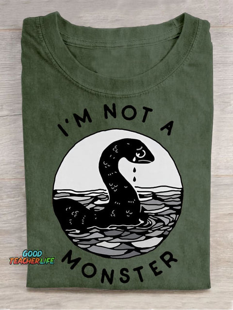I'm Not A Monster Decorative Pattern T-shirt
