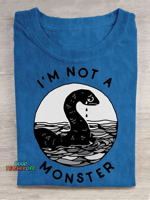 I'm Not A Monster Decorative Pattern T-shirt
