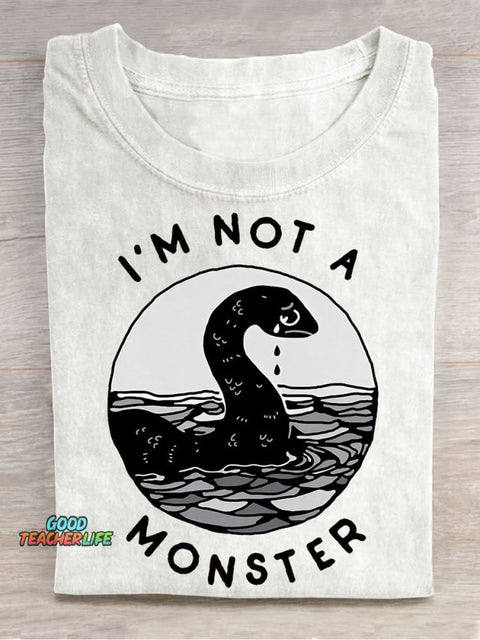 I'm Not A Monster Decorative Pattern T-shirt