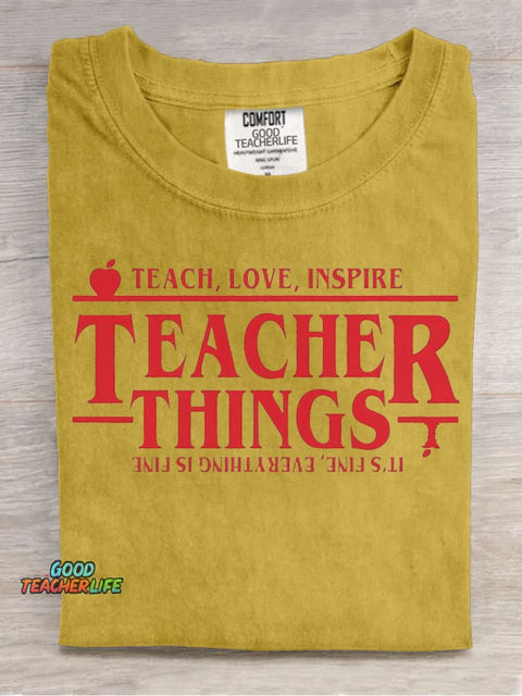 Teach Love Inspire Decorative Pattern T-shirt