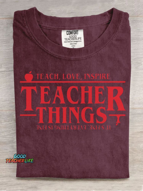 Teach Love Inspire Decorative Pattern T-shirt