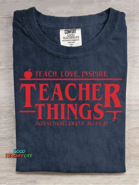 Teach Love Inspire Decorative Pattern T-shirt