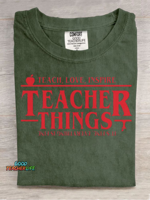 Teach Love Inspire Decorative Pattern T-shirt
