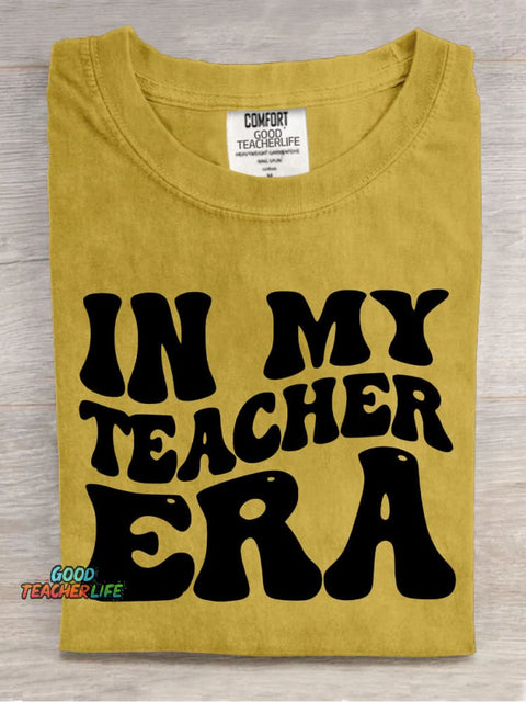 In My Teacher Era Decorative Pattern T-shirt