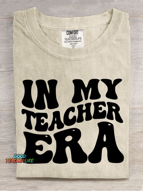 In My Teacher Era Decorative Pattern T-shirt