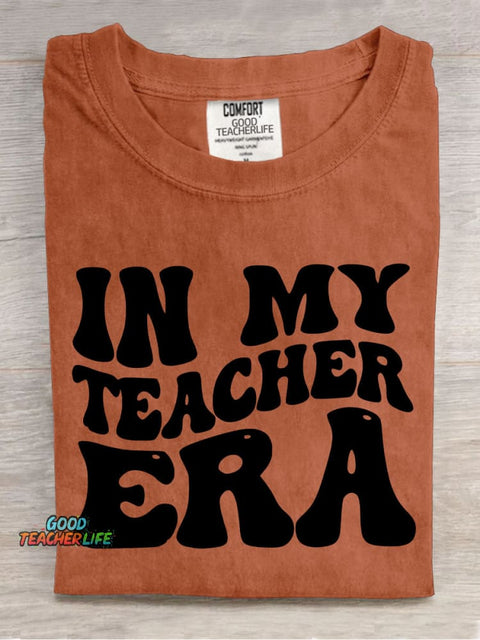 In My Teacher Era Decorative Pattern T-shirt