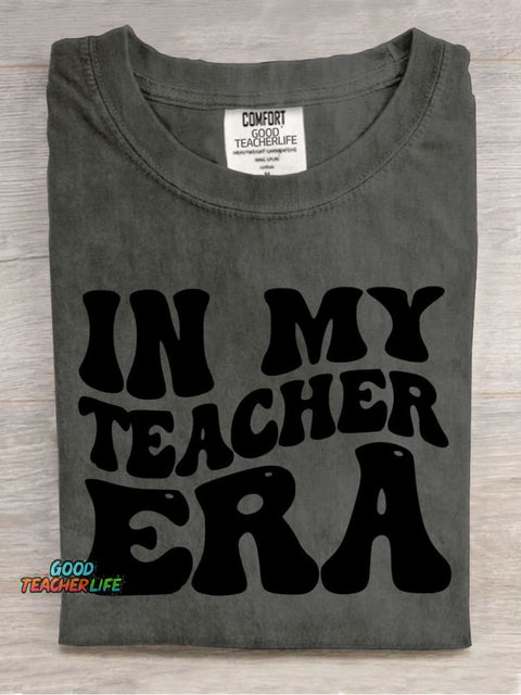 In My Teacher Era Decorative Pattern T-shirt