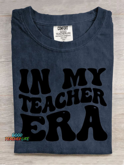 In My Teacher Era Decorative Pattern T-shirt