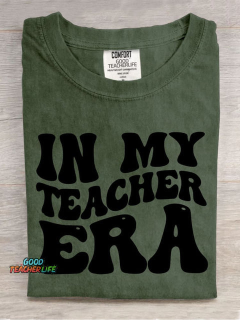 In My Teacher Era Decorative Pattern T-shirt