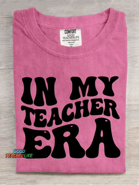 In My Teacher Era Decorative Pattern T-shirt