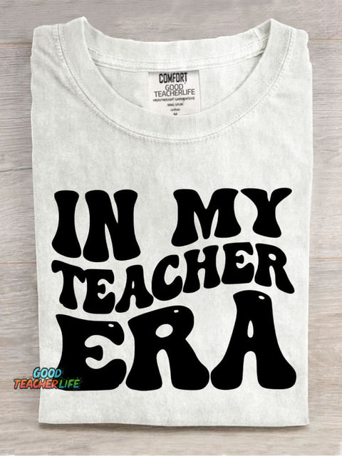 In My Teacher Era Decorative Pattern T-shirt