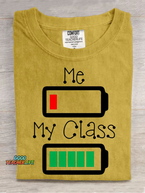My Class Is Fully Charged Decorative Pattern T-shirt