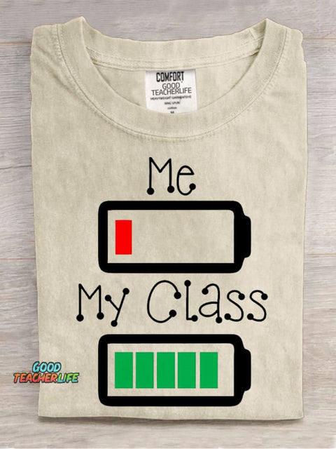 My Class Is Fully Charged Decorative Pattern T-shirt