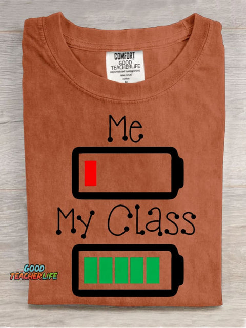 My Class Is Fully Charged Decorative Pattern T-shirt