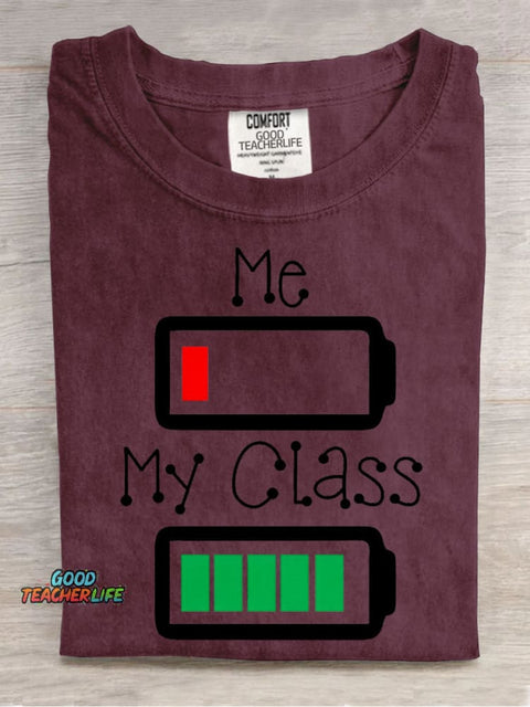 My Class Is Fully Charged Decorative Pattern T-shirt