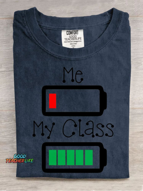 My Class Is Fully Charged Decorative Pattern T-shirt