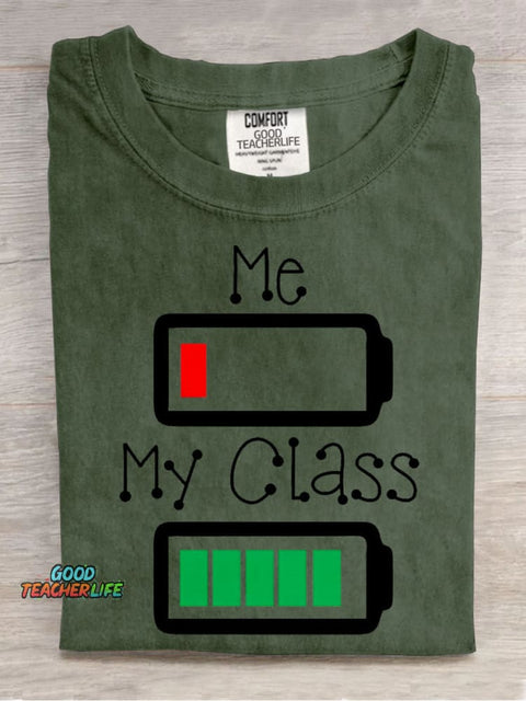 My Class Is Fully Charged Decorative Pattern T-shirt