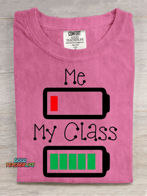 My Class Is Fully Charged Decorative Pattern T-shirt