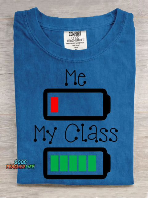 My Class Is Fully Charged Decorative Pattern T-shirt