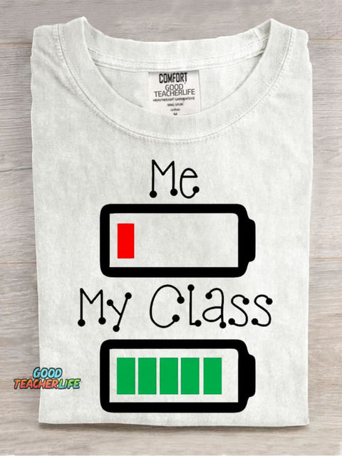 My Class Is Fully Charged Decorative Pattern T-shirt