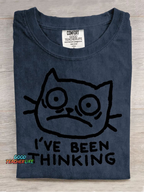 Cat Thinking Decorative Pattern T-shirt