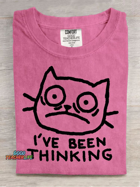 Cat Thinking Decorative Pattern T-shirt