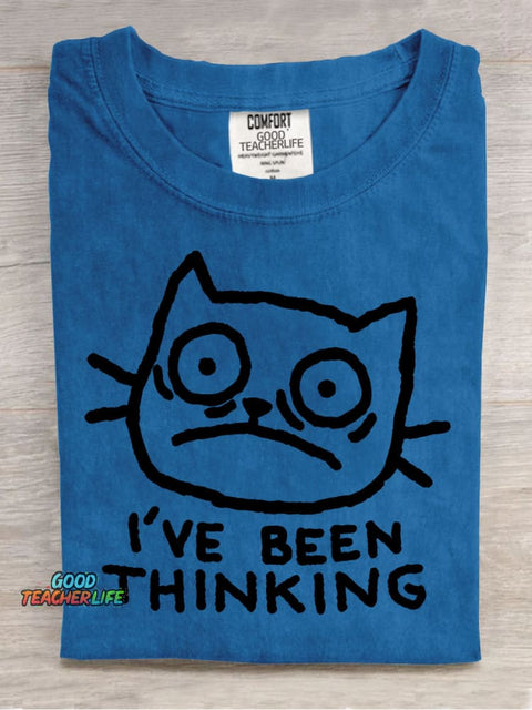 Cat Thinking Decorative Pattern T-shirt