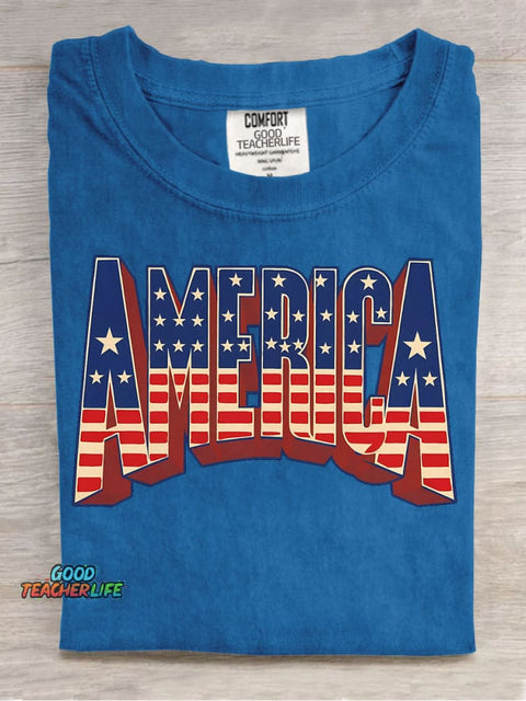 AMERICA Decorative Pattern T-shirt