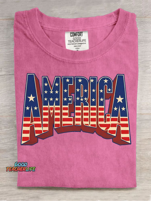 AMERICA Decorative Pattern T-shirt