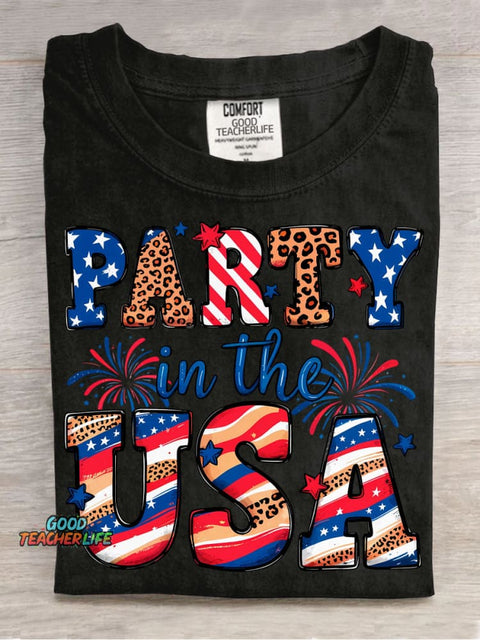 Party In The USA Decorative Pattern T-shirt