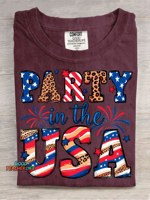 Party In The USA Decorative Pattern T-shirt