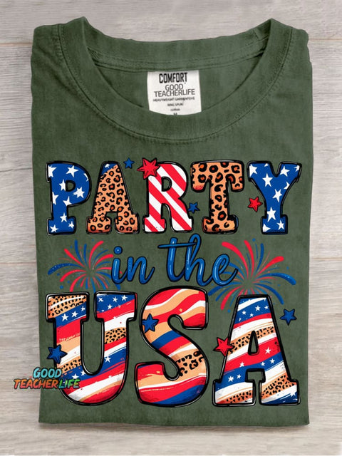 Party In The USA Decorative Pattern T-shirt