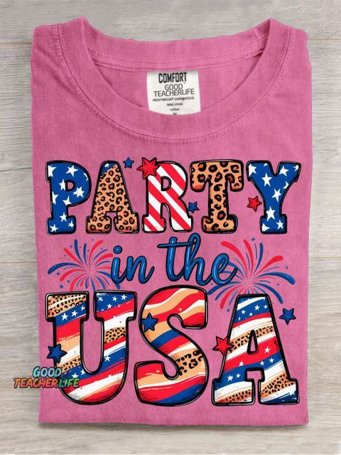Party In The USA Decorative Pattern T-shirt