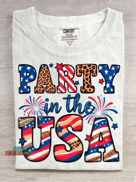 Party In The USA Decorative Pattern T-shirt