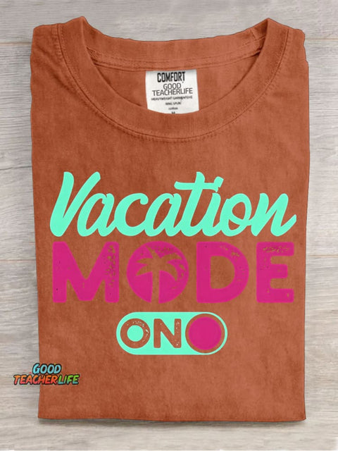 Vacation Mode On Decorative Pattern T-shirt