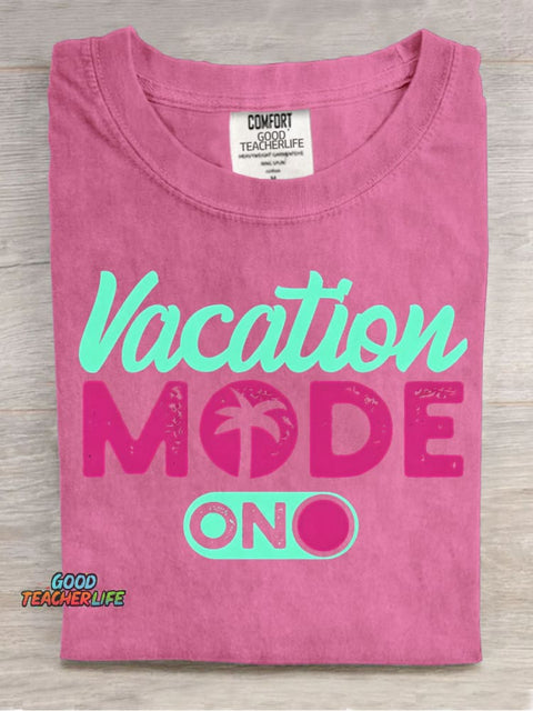 Vacation Mode On Decorative Pattern T-shirt