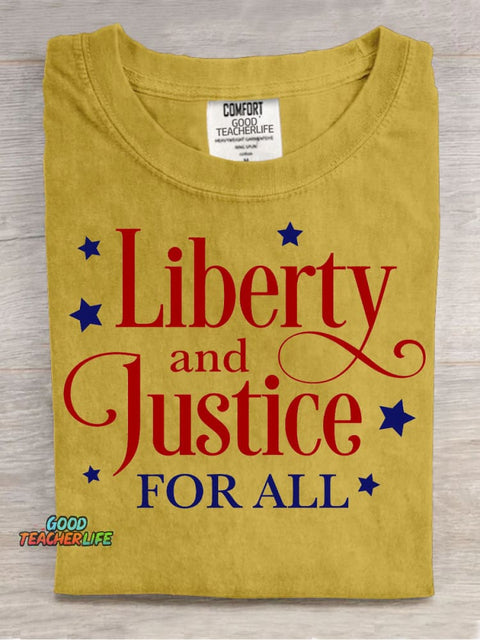Liberty and Justice for All Teacher T-shirt