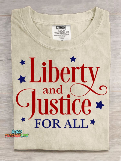 Liberty and Justice for All Teacher T-shirt