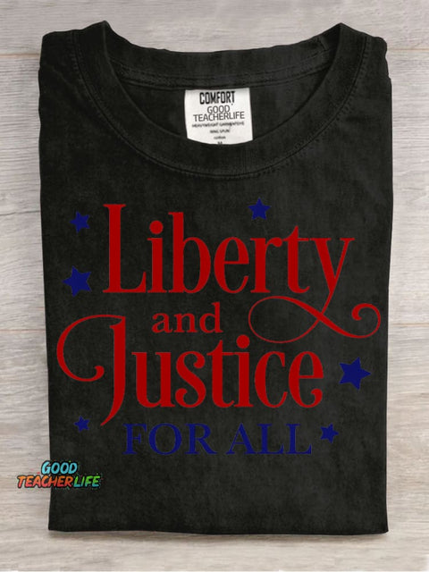 Liberty and Justice for All Teacher T-shirt