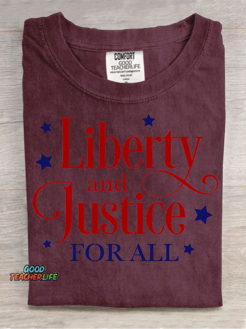 Liberty and Justice for All Teacher T-shirt