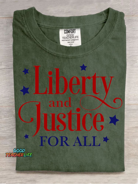 Liberty and Justice for All Teacher T-shirt