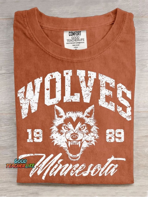 Retro Wolves Decorative Pattern T-shirt