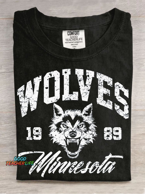Retro Wolves Decorative Pattern T-shirt