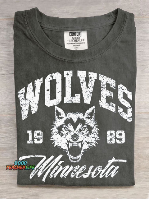 Retro Wolves Decorative Pattern T-shirt