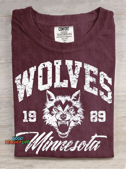 Retro Wolves Decorative Pattern T-shirt