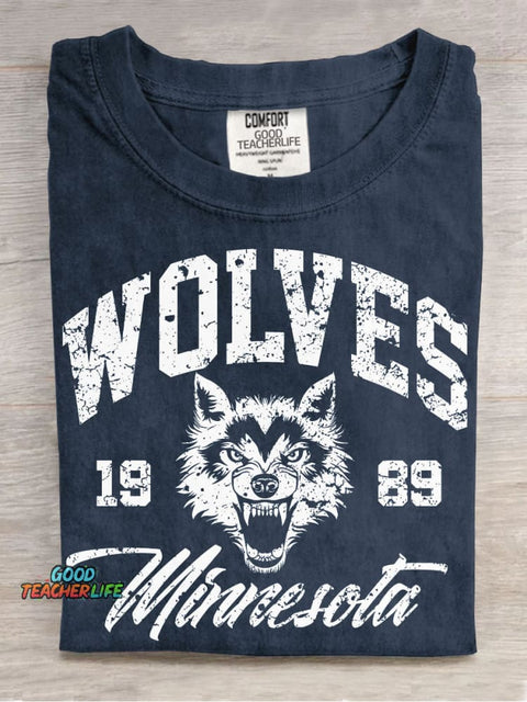 Retro Wolves Decorative Pattern T-shirt